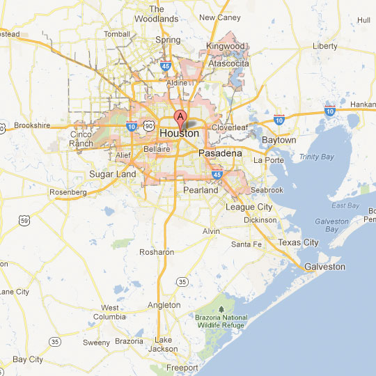 Map of Houston Texas