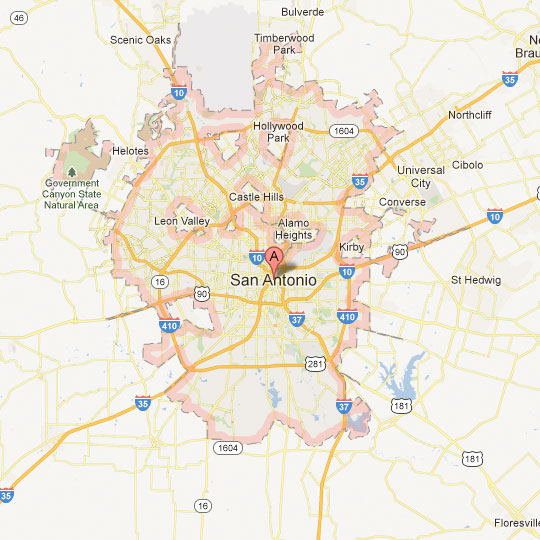 Map of San Antonio